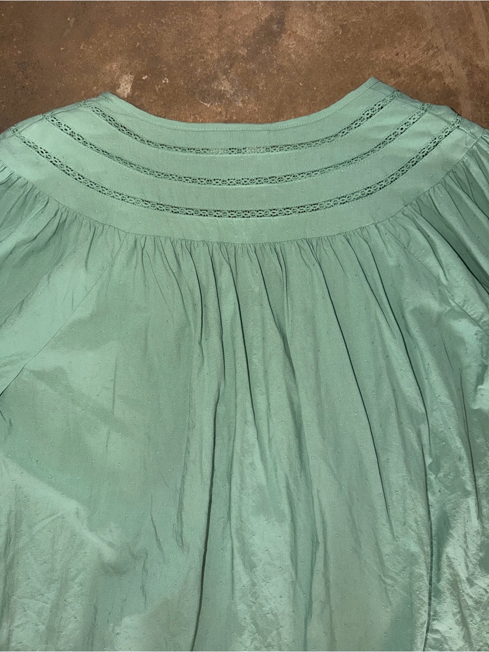 Universal Thread Sage Green Peasant Blouse Long Sleeve Boho Top S - Picture 4 of 9